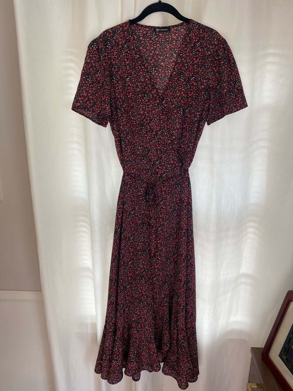 PrettyGarden Floral Wrap Maxi Dress with Ruffle Hem